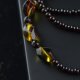 Amber necklace with cherry genuine beads
